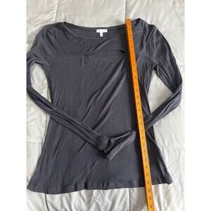 Leith Shirt Adult L Gray Long Sleeve Cut Out‎ Athletic Running Casual Womens